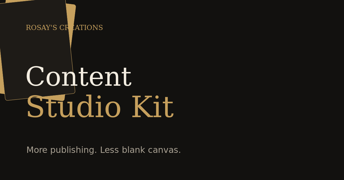 Content Studio Kit cover — caption, hashtag and planning studio for creators