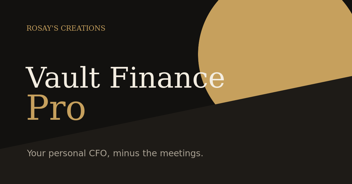 Vault Finance Pro — budget system with a built-in advisor